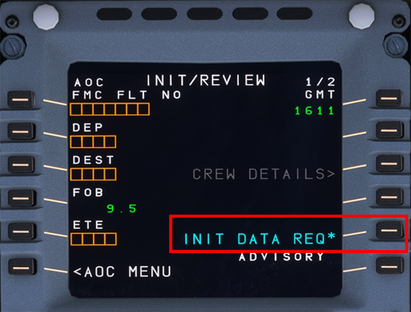 MCDU ATSU AOC INIT REQ